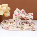 Personalized Dog Collar Bowtie Leash Set