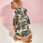 Reflective Large Dog Raincoat – Waterproof Camouflage Hooded Jumpsuit for Outdoor Protection