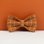 Brown Grid Personalized Dog Collar, Leash & Harness Set