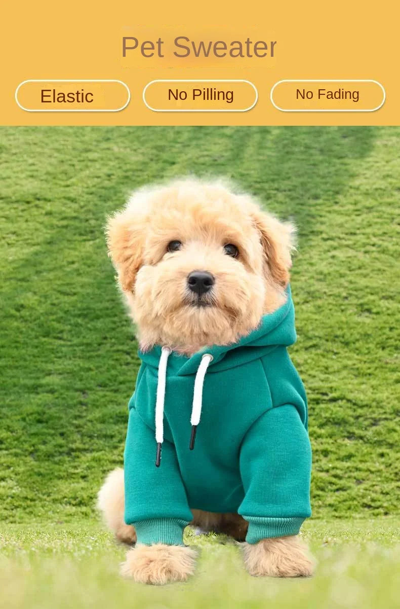 Cotton Fleece Dog Hoodie – Warm Sweatshirt for Small & Medium Dogs