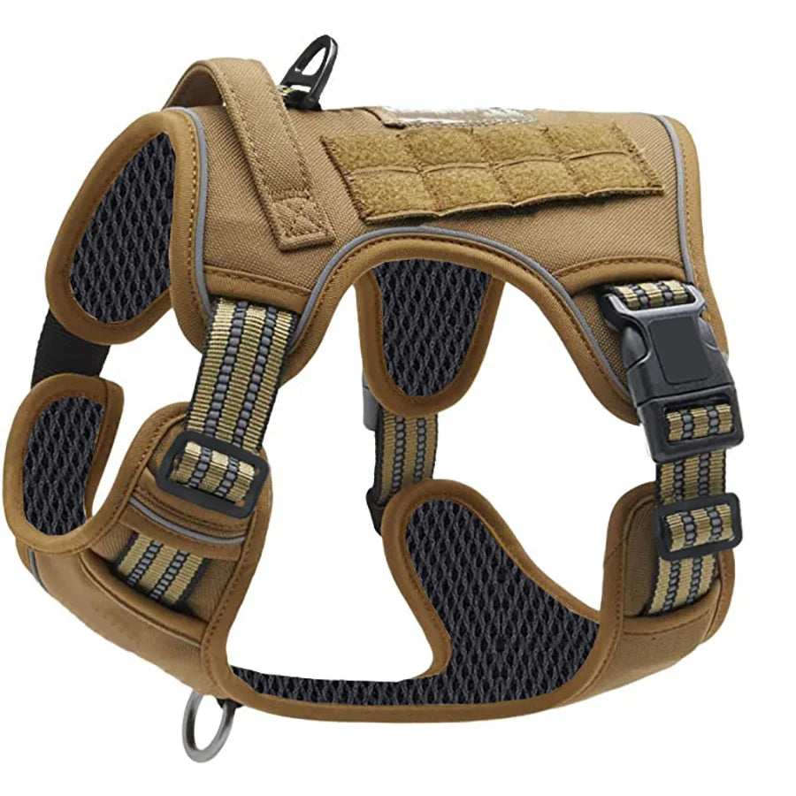 Tactical No-Pull Dog Harness – Durable Military-Style Vest with Reflective Straps