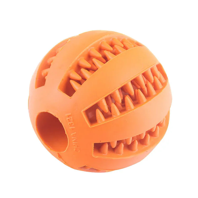 Rubber Dog Ball Toy – Interactive Chew & Food Dispensing Ball for Small Dogs