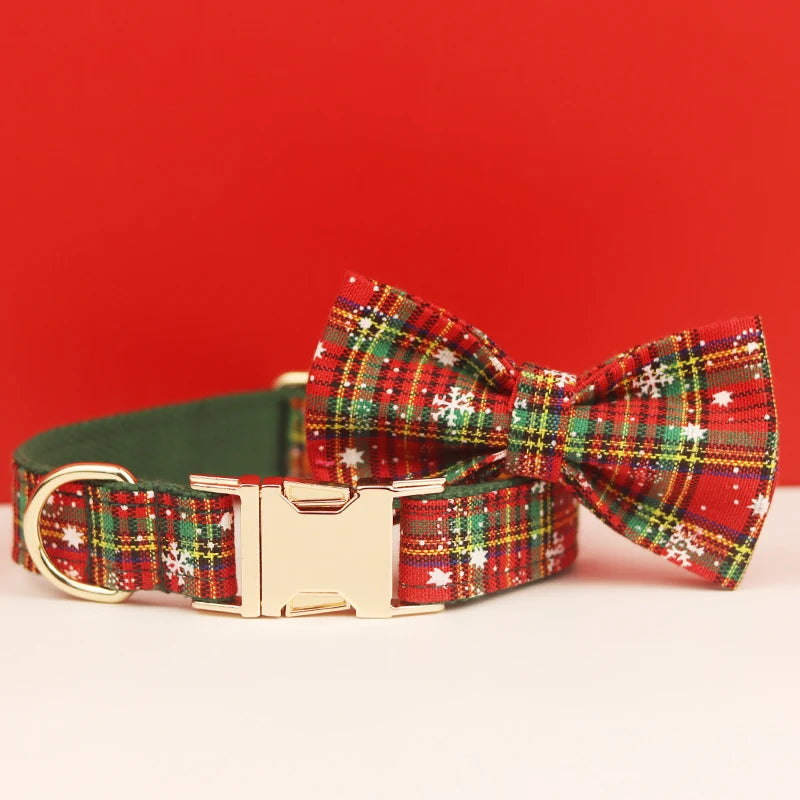 Christmas Personalized Dog Collar, Leash & Harness Set