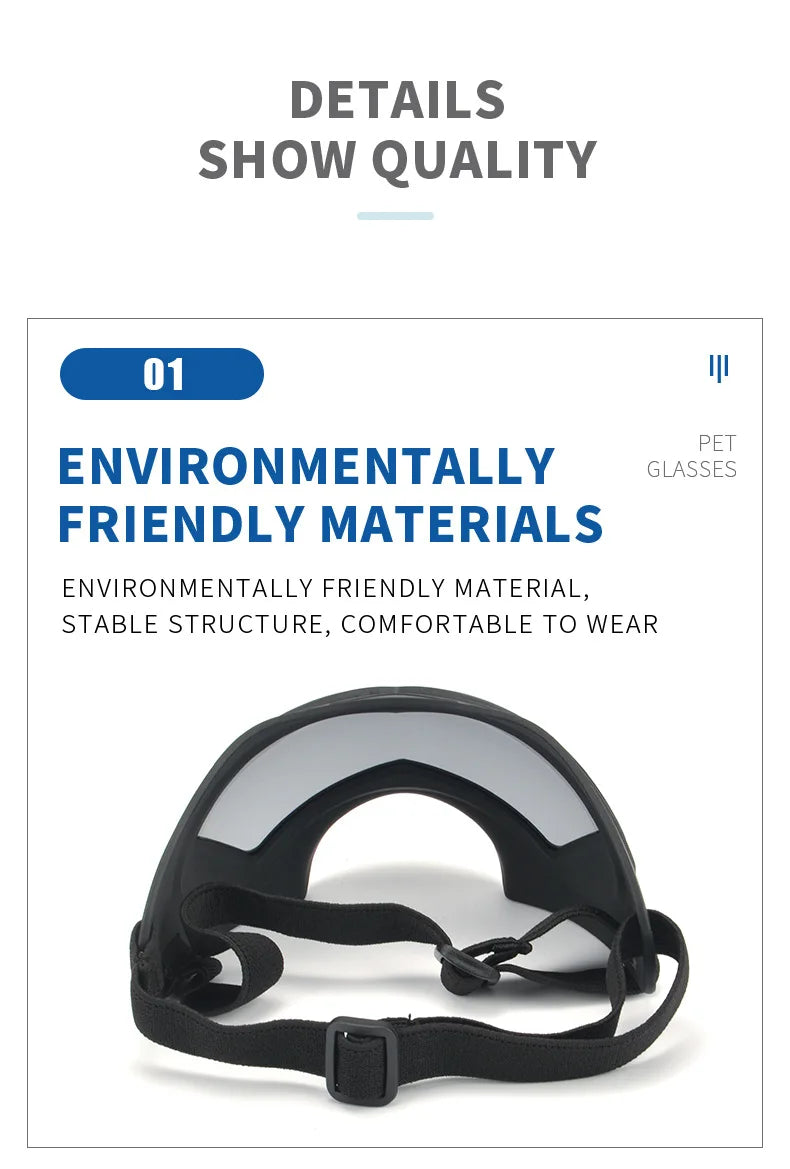 Large Dog Sunglasses – Adjustable Goggles for Medium & Large Dogs