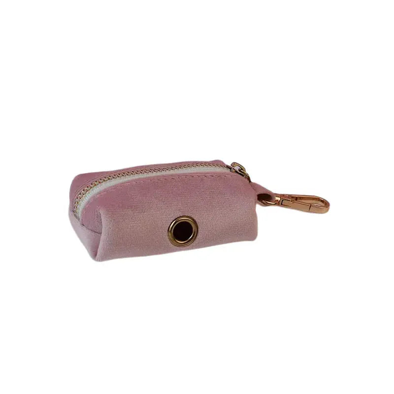 Pale Pink Velvet Dog Collar Leash and Harness Set