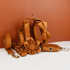 Ancient Pottery Velvet Personalized Dog Collar, Leash & Harness Set