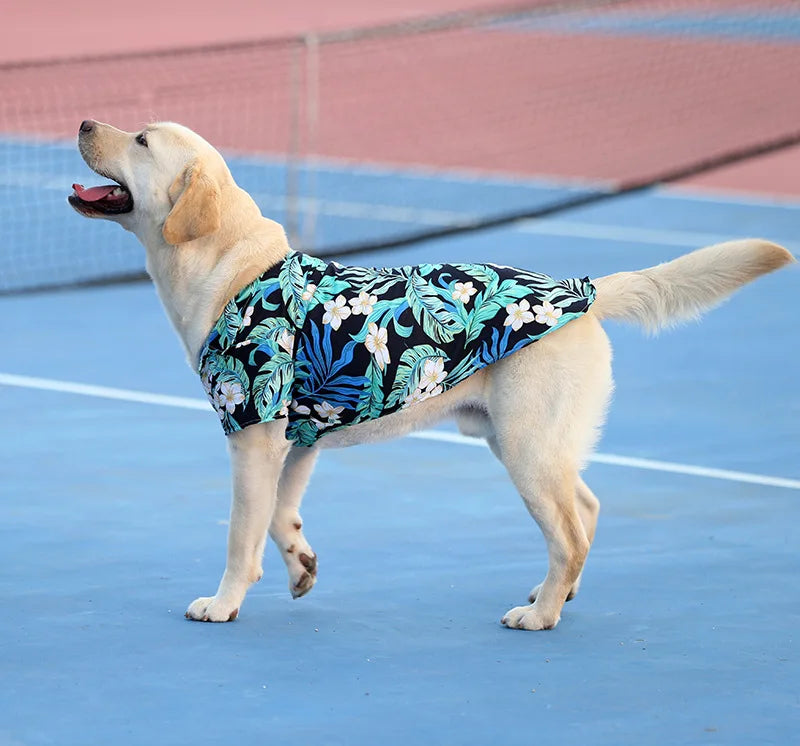 Hawaiian Beach Dog T-Shirt – Lightweight Summer Outfit for Small Dogs & Cats