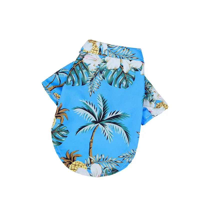 Hawaiian Beach Dog T-Shirt – Lightweight Summer Outfit for Small Dogs & Cats