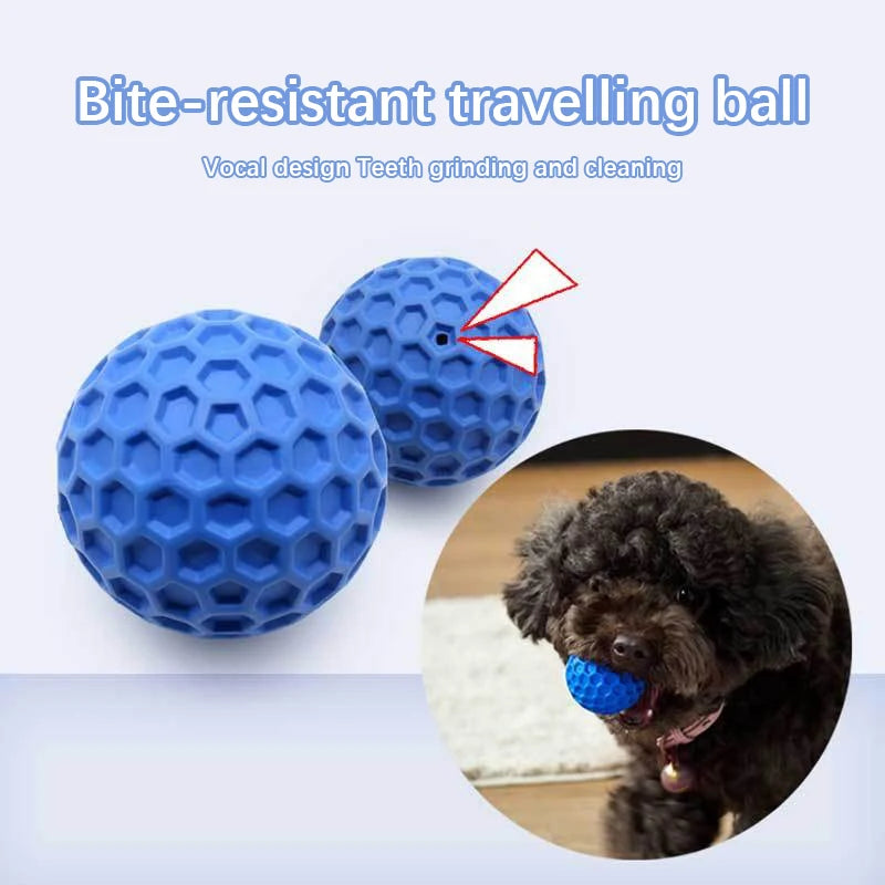 Honeycomb Rubber Dog Ball – Bite-Resistant Sound Toy for Play & Teeth Cleaning