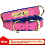 Personalized PU Leather Dog Collar – Soft Padded & Adjustable Custom ID Collar