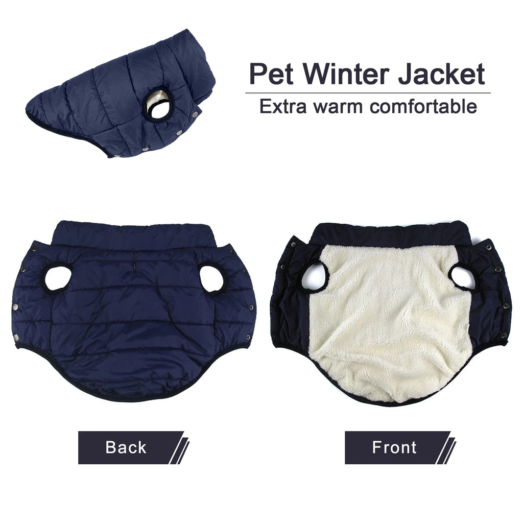 Winter Fleece Dog Jacket – Warm, Cold-Proof Coat for Small, Medium & Large Dogs
