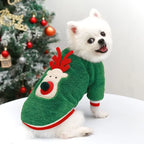 Christmas Dog Hoodie – Warm Winter Pet Costume with Santa & Elk Design
