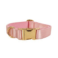 Satin Pink Wedding Dog Collar Leash Harness Set