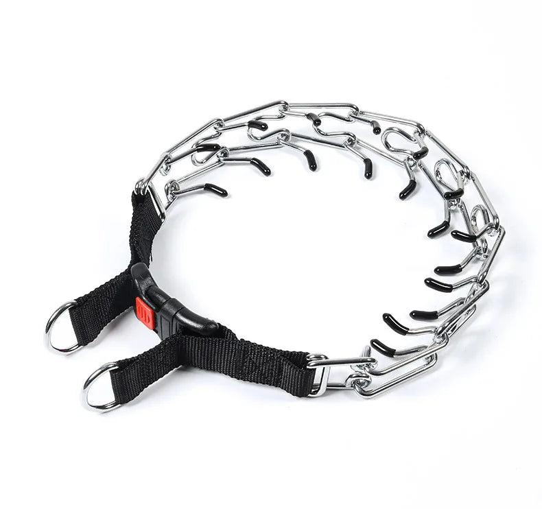 Metal Dog Training Collar – Detachable Stainless Steel Chain with Quick-Release Buckle
