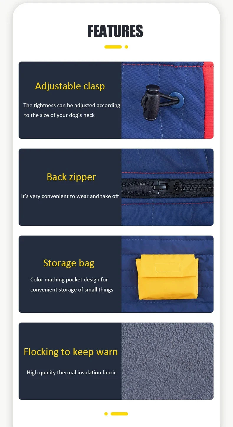 Waterproof Thick Cotton Dog Jacket – Super Warm Winter Coat for All Breeds