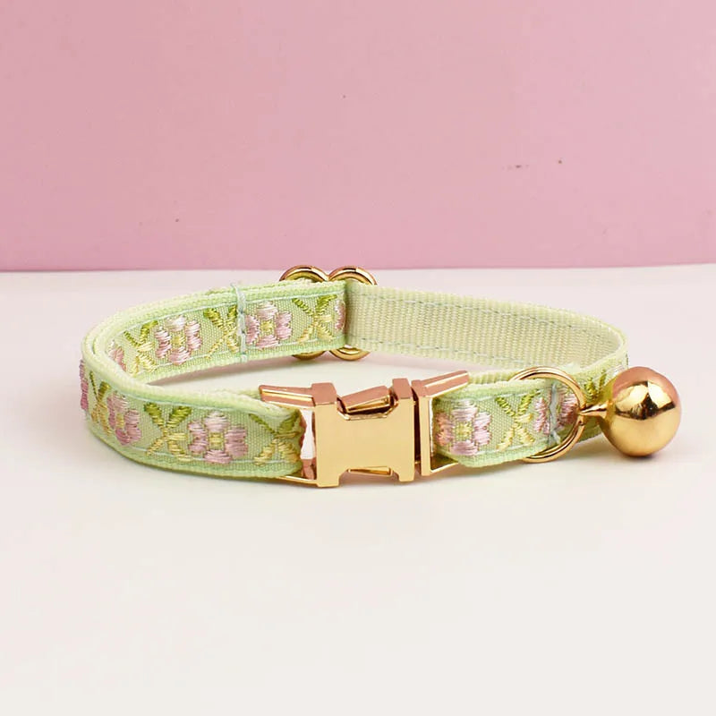 Cute Cat Collar, Harness & Leash Set – Personalized Engraved Nameplate, Padded