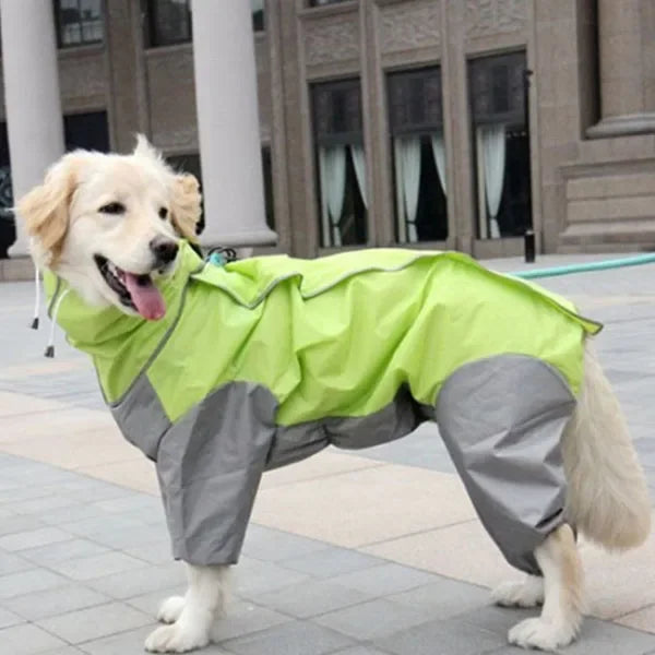 Waterproof Dog Raincoat – PU Hooded Rain Jumpsuit for Small to Large Dogs