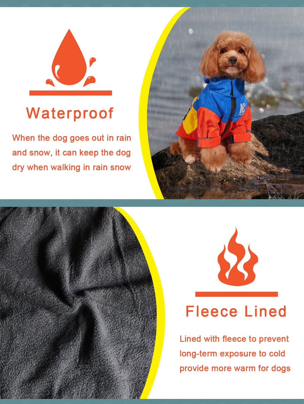 Waterproof Winter Dog Jacket – Thick Fleece-Lined, Windproof Coat for Small, Medium & Large Dogs