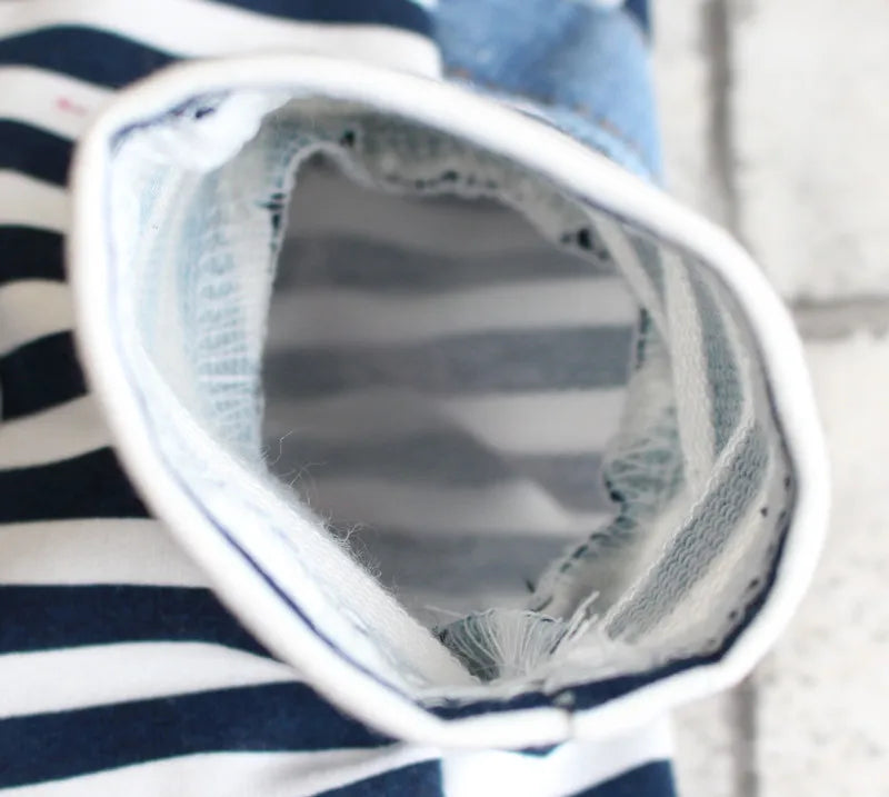 Denim Dog Jumpsuit – Classic Blue Jean Hoodie for Small & Medium Dogs