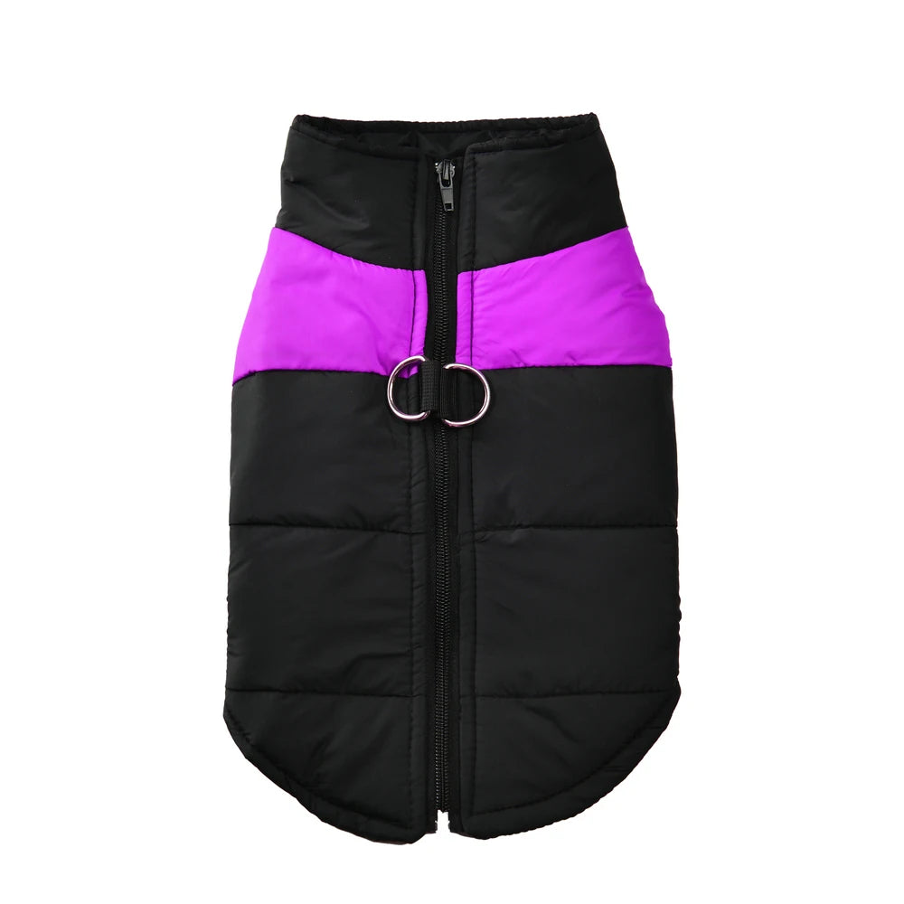 Waterproof Winter Dog Jacket with D-Ring – Windproof Warm Coat for Small to Large Dogs