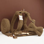 Lambskin Personalized Dog Collar, Leash & Harness Set