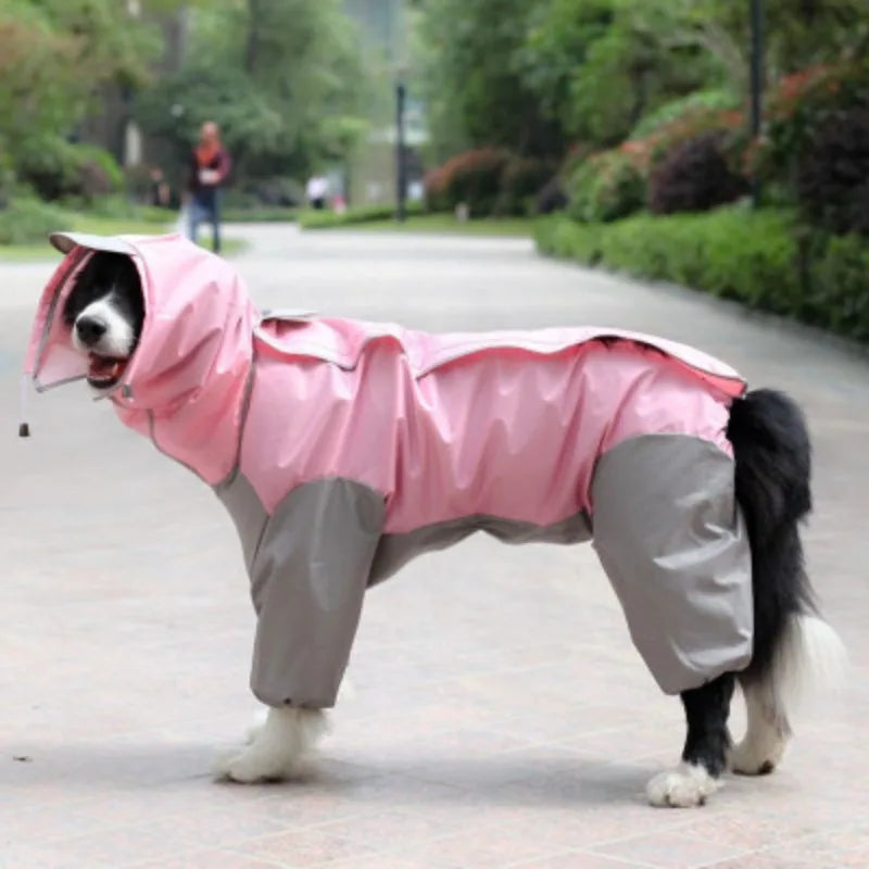 Waterproof Dog Raincoat – PU Hooded Rain Jumpsuit for Small to Large Dogs