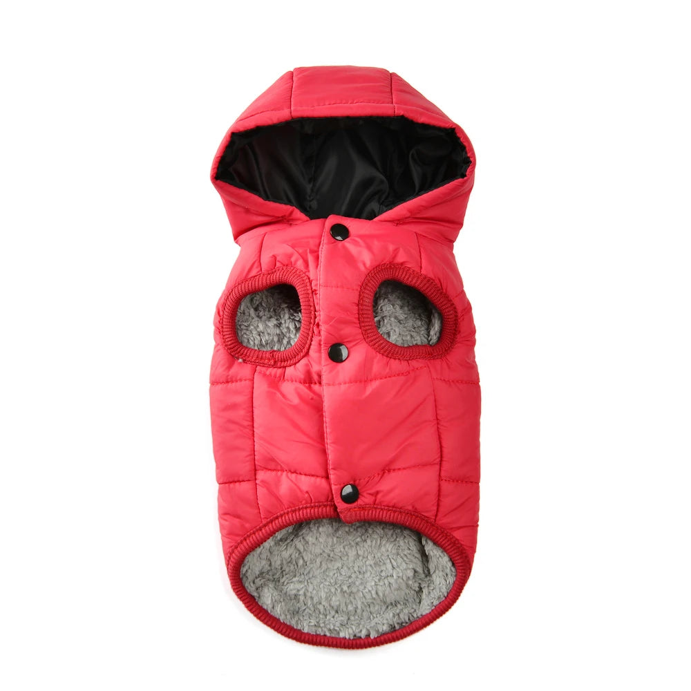 Thick Fleece Dog Hoodie Coat – Warm, Windproof & Cozy Winter Jacket with D-Ring