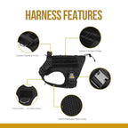Tactical Dog Harness – Adjustable No-Pull Service Vest with Handle & Hook-and-Loop Panels