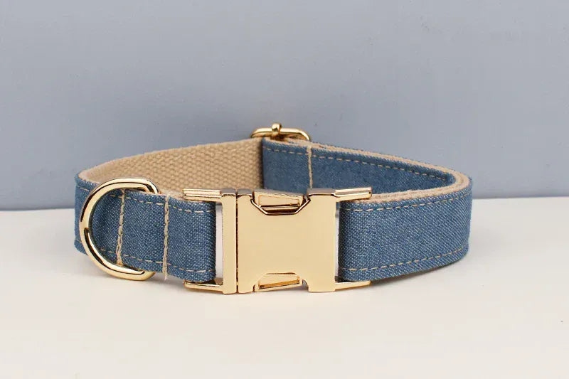 D&D Paws Collar / XS Blue Denim Set