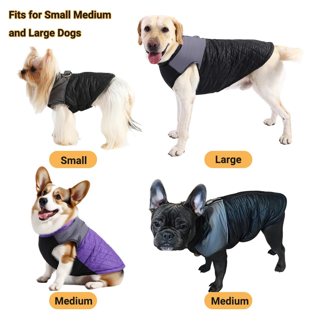 Reflective Waterproof Winter Dog Jacket – Warm Coat for Small to Large Breeds