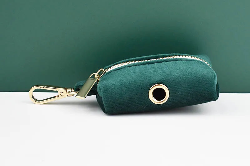 Green Velvet Personalized Dog Collar, Leash & Harness Set