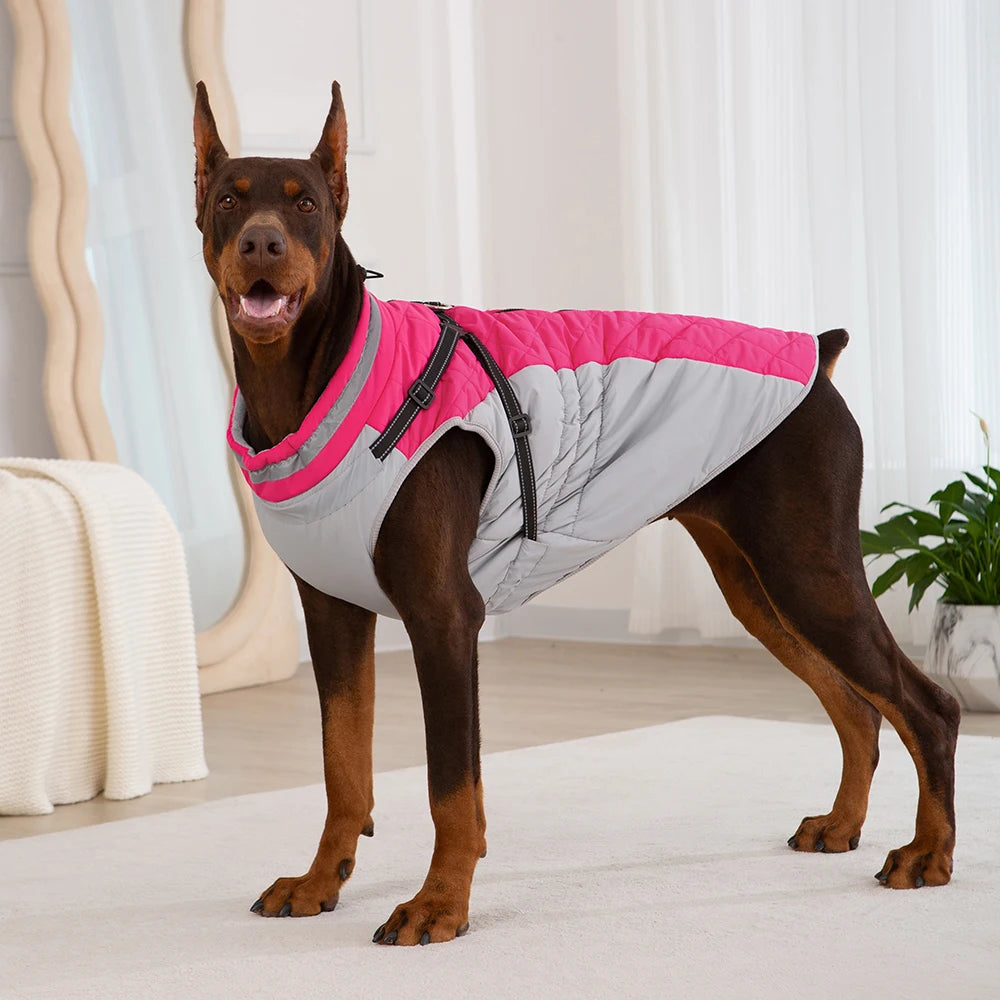 Waterproof Dog Jacket with Harness – Warm Winter Coat for Small to Large Dogs