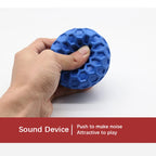 Honeycomb Rubber Dog Ball – Bite-Resistant Sound Toy for Play & Teeth Cleaning