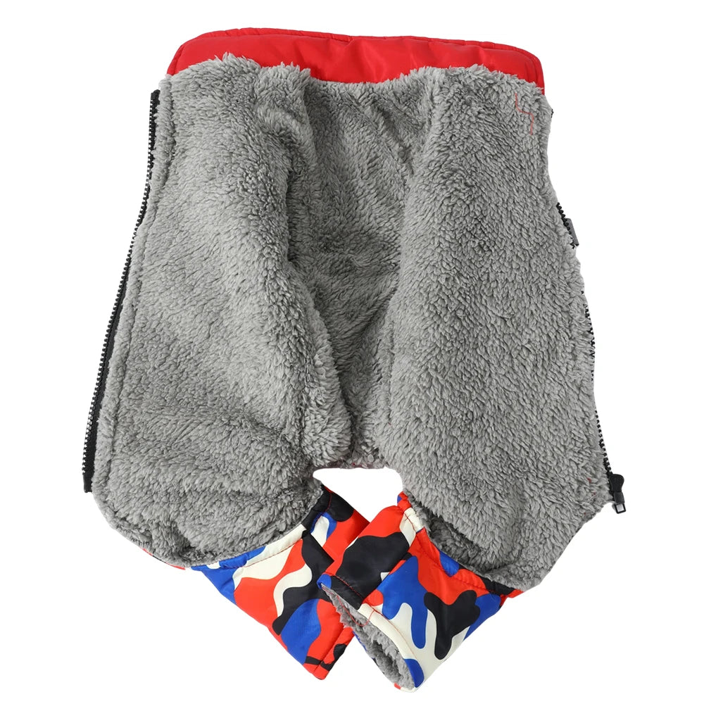 Camouflage Winter Dog Jumpsuit – Thick, Windproof & Waterproof Overalls with D-Ring