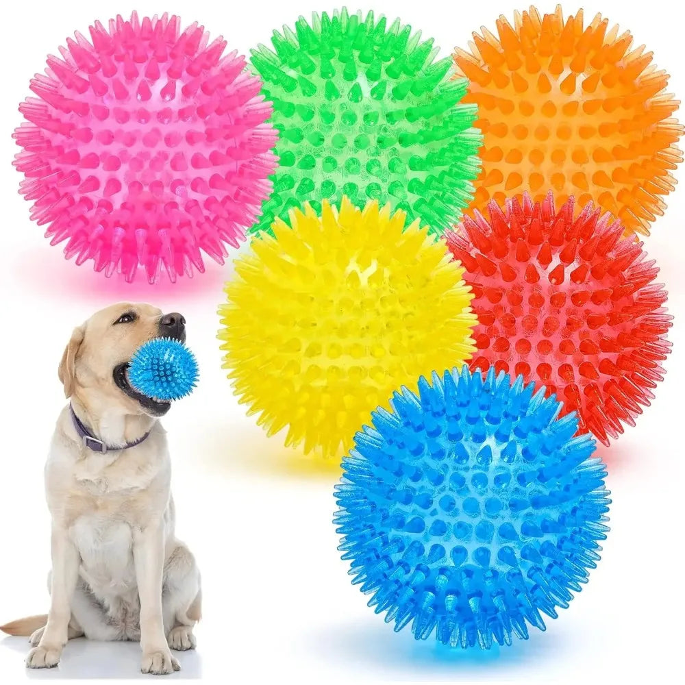 Squeaky Spiky Dog Ball – Durable Chew Toy for Teething Puppies & Aggressive Chewers