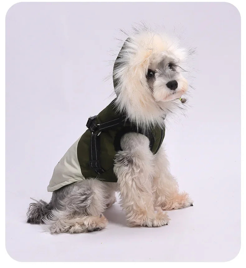 Fleece Hooded Dog Winter Coat – Soft Plush Cotton Vest for Warmth and Comfort