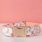 Floral Print Collar Leash Set