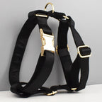 Black Satin Wedding Dog Collar Leash and Harness Set