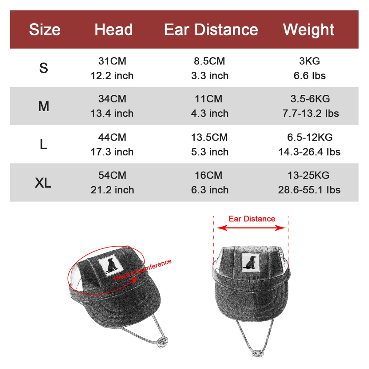 Dog Sun Hat – Adjustable Canvas Baseball Cap for Small & Medium Dogs