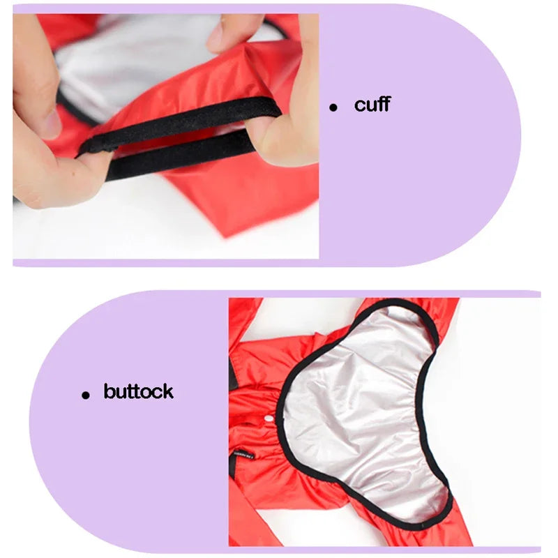 Transparent Hooded Dog Raincoat – Full-Body Waterproof Jumpsuit for All Breeds