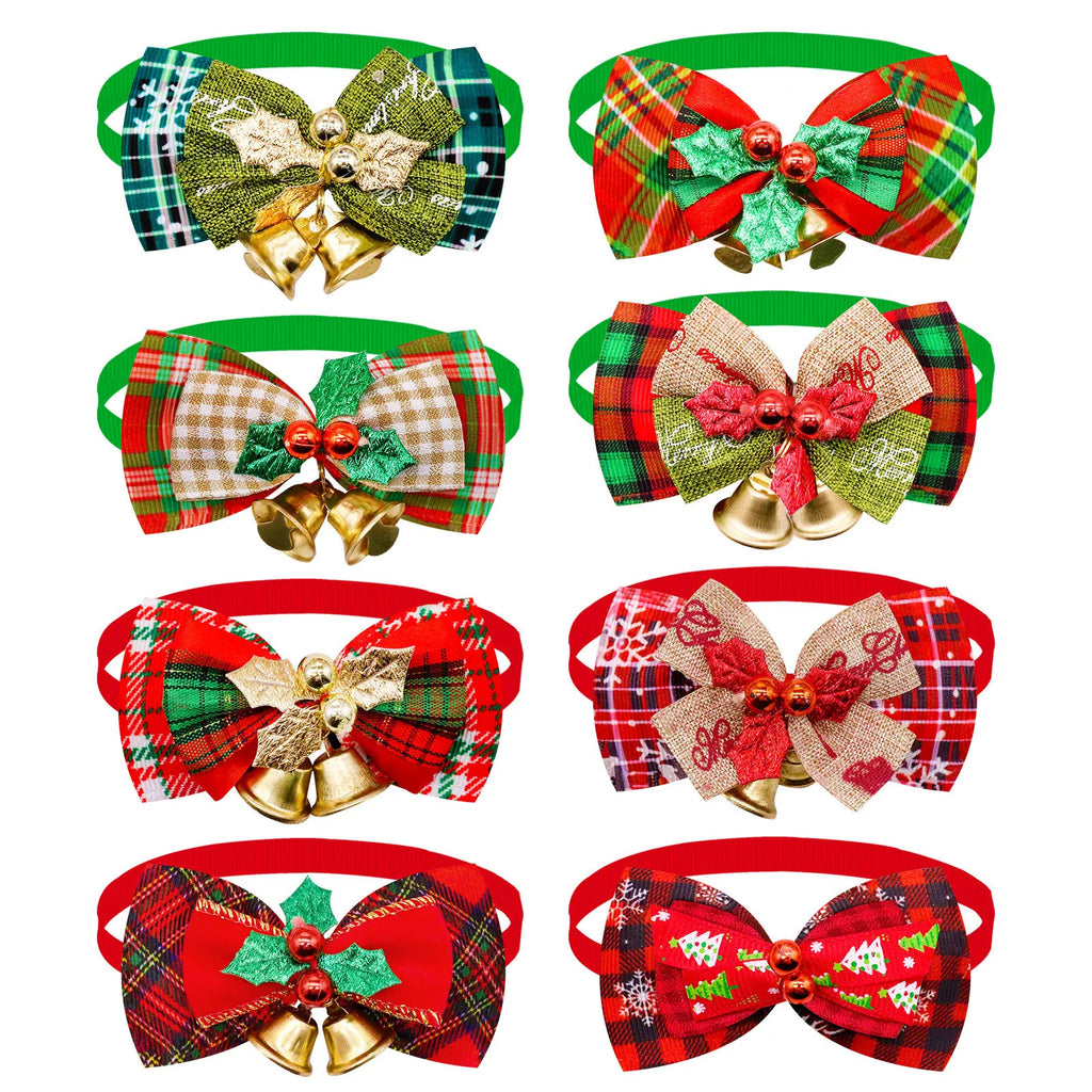 Christmas Dog Collar with Bell & Tie – Festive Adjustable Collar for Dogs & Cats