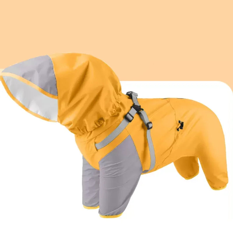Waterproof Hooded Dog Raincoat – Lightweight Reflective Jacket for All Breed