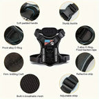 Reflective Dog Harness – Adjustable Soft Oxford Vest with 5 Removable Patches