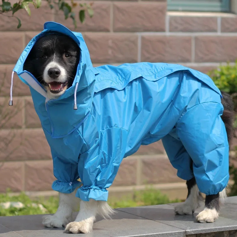 Waterproof Dog Raincoat – PU Hooded Rain Jumpsuit for Small to Large Dogs