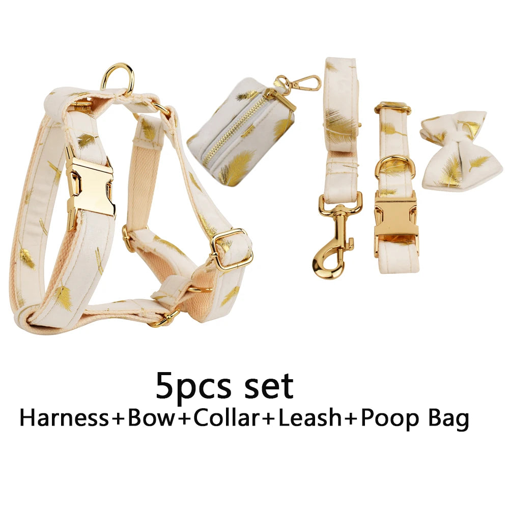 Personalized Dog Collar, Leash & Harness Set