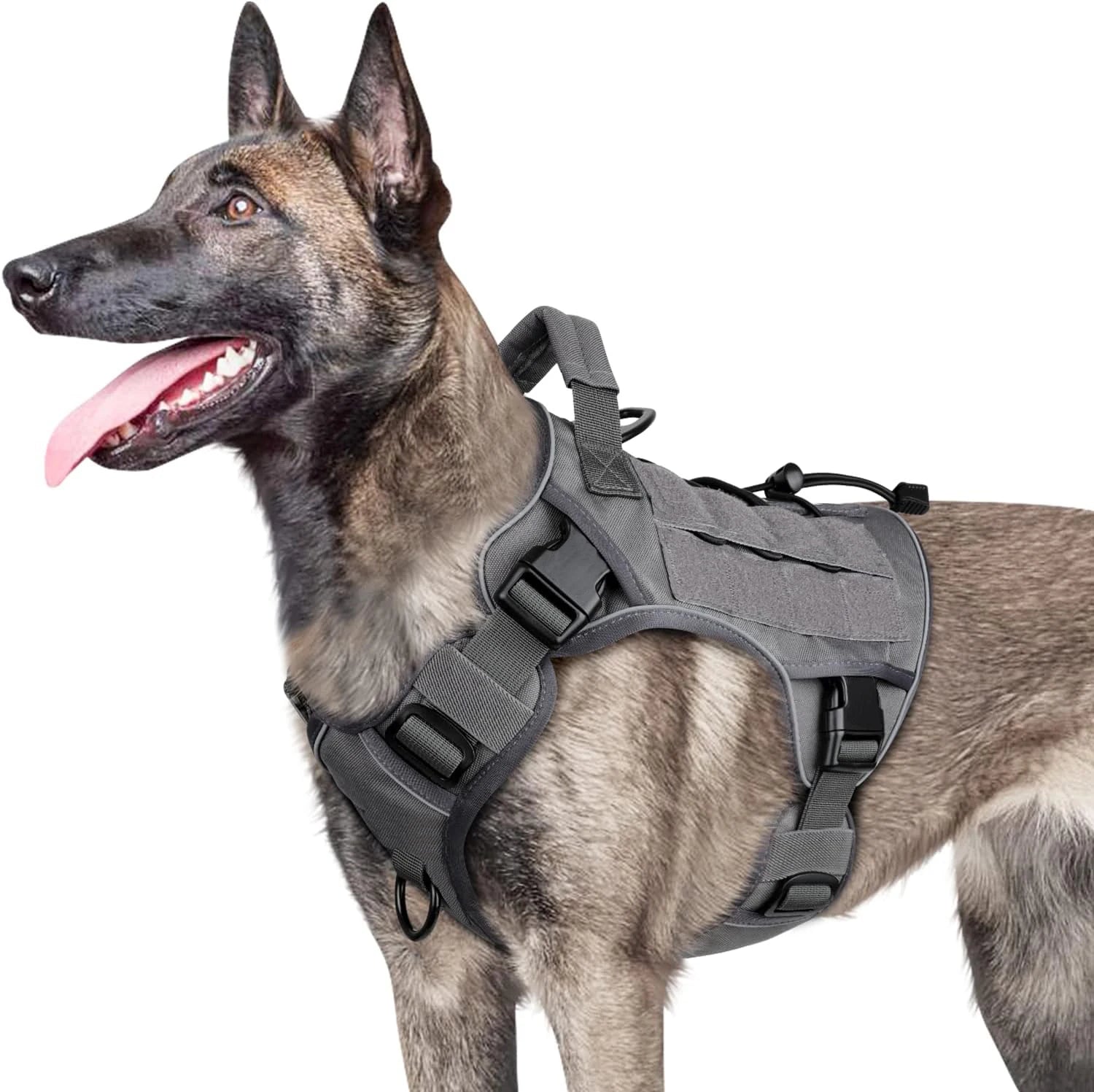 Adjustable Tactical Dog Harness – No-Pull Reflective Military Vest for Large Dogs