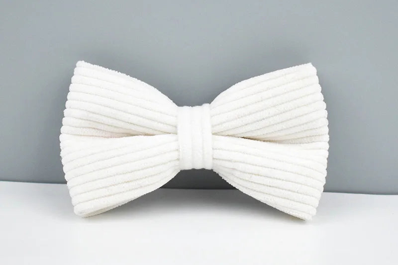 White Corduroy Personalized Dog Collar, Leash & Harness Set