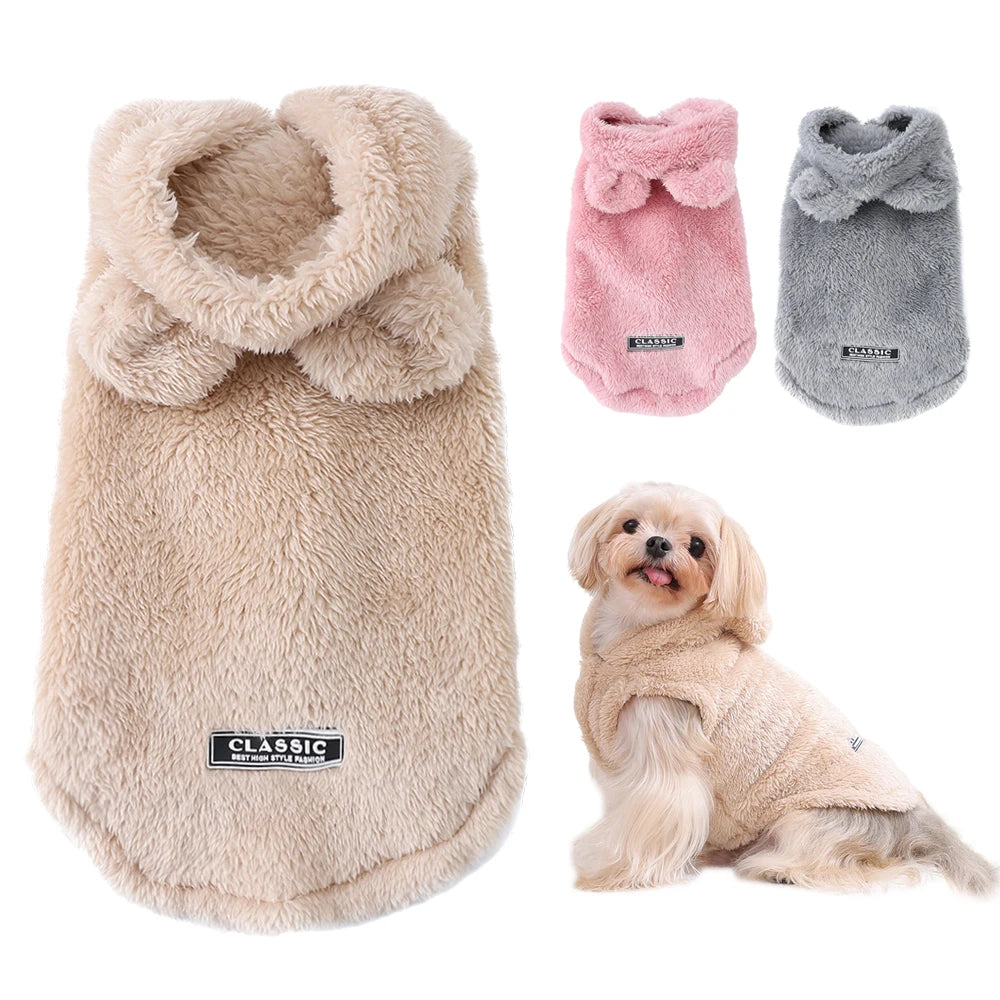 Warm Fleece Dog Hoodie – Cozy Winter Sweater for Small & Medium Pets