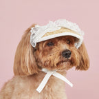 Summer Pet Sun Hat – Adjustable Lace Bow Cap for Dogs & Cats