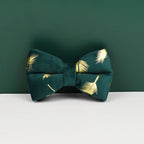 Green feather velvet  Personalized Dog Collar, Leash & Harness Set